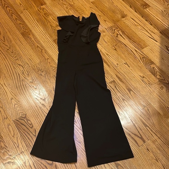 Pants - Women’s Black Jumpsuit With Ruffled Sleeves Size M